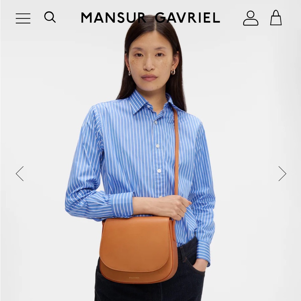 NWT Mansur Gavriel Classic Crossbody in Cammello.